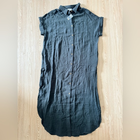 Pinkblush gauzy cotton button down shirt dress maxi nwt - Picture 5 of 5